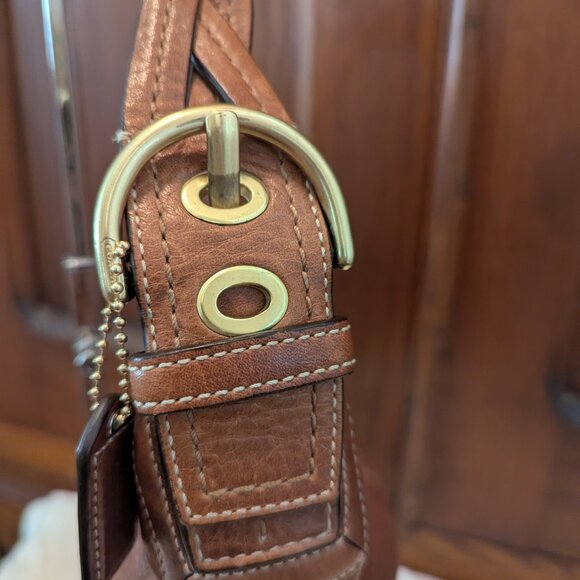 Coach Vtg Dylan Soho Pebbled Leather Hobo Bag Braided Handle - Picture 5 of 12